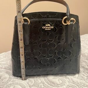 Coach purse, black metallic